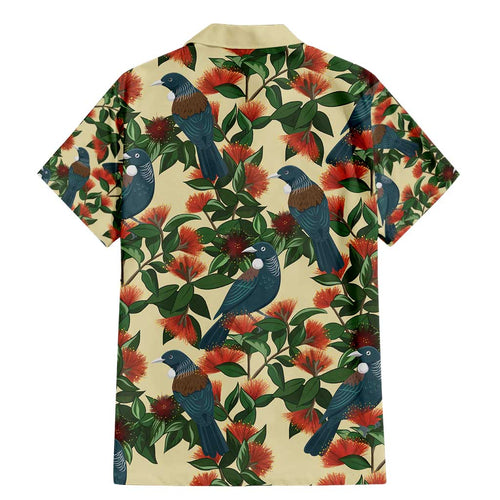 New Zealand Christmas Family Matching Mermaid Dress and Hawaiian Shirt Romantic Tui Birds on Pohutukawa - Ivory - Aussie Hoodie