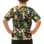 New Zealand Christmas Family Matching Off The Shoulder Long Sleeve Dress and Hawaiian Shirt Romantic Tui Birds on Pohutukawa - Ivory - Aussie Hoodie
