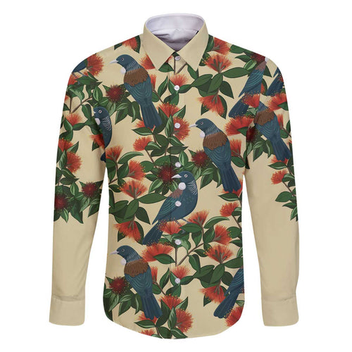 New Zealand Christmas Family Matching Off The Shoulder Long Sleeve Dress and Hawaiian Shirt Romantic Tui Birds on Pohutukawa - Ivory - Aussie Hoodie