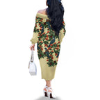New Zealand Christmas Family Matching Off The Shoulder Long Sleeve Dress and Hawaiian Shirt Romantic Tui Birds on Pohutukawa - Ivory - Aussie Hoodie
