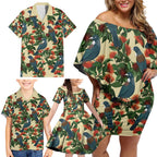New Zealand Christmas Family Matching Off Shoulder Short Dress and Hawaiian Shirt Romantic Tui Birds on Pohutukawa - Ivory - Aussie Hoodie