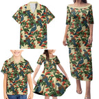 New Zealand Christmas Family Matching Puletasi and Hawaiian Shirt Romantic Tui Birds on Pohutukawa - Ivory - Aussie Hoodie
