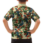 New Zealand Christmas Family Matching Puletasi and Hawaiian Shirt Romantic Tui Birds on Pohutukawa - Ivory - Aussie Hoodie