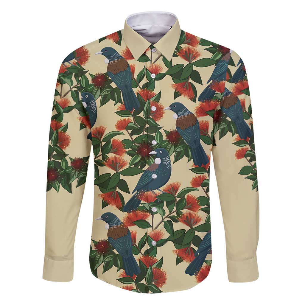 New Zealand Christmas Family Matching Puletasi and Hawaiian Shirt Romantic Tui Birds on Pohutukawa - Ivory - Aussie Hoodie