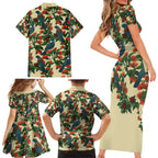New Zealand Christmas Family Matching Short Sleeve Bodycon Dress and Hawaiian Shirt Romantic Tui Birds on Pohutukawa - Ivory - Aussie Hoodie