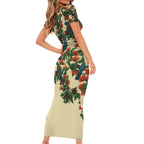 New Zealand Christmas Family Matching Short Sleeve Bodycon Dress and Hawaiian Shirt Romantic Tui Birds on Pohutukawa - Ivory - Aussie Hoodie