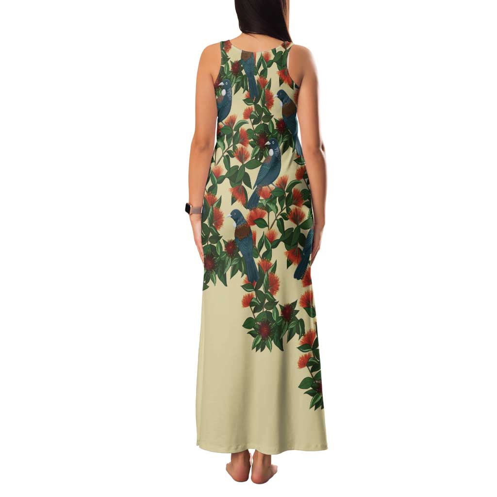 New Zealand Christmas Family Matching Tank Maxi Dress and Hawaiian Shirt Romantic Tui Birds on Pohutukawa - Ivory - Aussie Hoodie