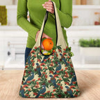 New Zealand Christmas Grocery Bag Romantic Tui Birds on Pohutukawa - Ivory - Aussie Hoodie