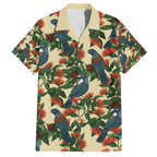 New Zealand Christmas Hawaiian Shirt Romantic Tui Birds on Pohutukawa - Ivory - Aussie Hoodie