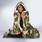 New Zealand Christmas Hooded Blanket Romantic Tui Birds on Pohutukawa - Ivory - Aussie Hoodie