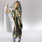 New Zealand Christmas Hooded Blanket Romantic Tui Birds on Pohutukawa - Ivory - Aussie Hoodie