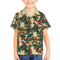 New Zealand Christmas Kid Hawaiian Shirt Romantic Tui Birds on Pohutukawa - Ivory - Aussie Hoodie