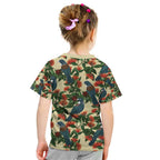 New Zealand Christmas Kid T Shirt Romantic Tui Birds on Pohutukawa - Ivory - Aussie Hoodie