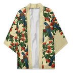 New Zealand Christmas Kimono Romantic Tui Birds on Pohutukawa - Ivory - Aussie Hoodie