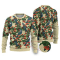 New Zealand Christmas Ugly Christmas Sweater Romantic Tui Birds on Pohutukawa - Ivory - Aussie Hoodie