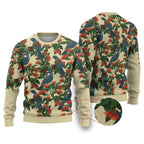 New Zealand Christmas Ugly Christmas Sweater Romantic Tui Birds on Pohutukawa - Ivory - Aussie Hoodie