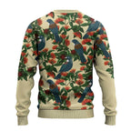 New Zealand Christmas Ugly Christmas Sweater Romantic Tui Birds on Pohutukawa - Ivory - Aussie Hoodie