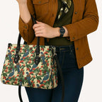 New Zealand Christmas Leather Bag Romantic Tui Birds on Pohutukawa - Ivory - Aussie Hoodie