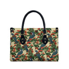 New Zealand Christmas Leather Bag Romantic Tui Birds on Pohutukawa - Ivory - Aussie Hoodie