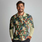 New Zealand Christmas Long Sleeve Polo Shirt Romantic Tui Birds on Pohutukawa - Ivory - Aussie Hoodie