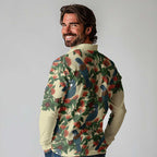 New Zealand Christmas Long Sleeve Polo Shirt Romantic Tui Birds on Pohutukawa - Ivory - Aussie Hoodie