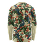 New Zealand Christmas Long Sleeve Shirt Romantic Tui Birds on Pohutukawa - Ivory - Aussie Hoodie