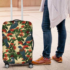 New Zealand Christmas Luggage Cover Romantic Tui Birds on Pohutukawa - Ivory - Aussie Hoodie