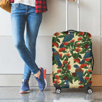 New Zealand Christmas Luggage Cover Romantic Tui Birds on Pohutukawa - Ivory - Aussie Hoodie