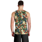 New Zealand Christmas Men Tank Top Romantic Tui Birds on Pohutukawa - Ivory - Aussie Hoodie