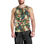 New Zealand Christmas Men Tank Top Romantic Tui Birds on Pohutukawa - Ivory - Aussie Hoodie