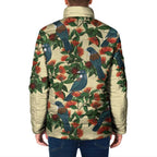 New Zealand Christmas Padded Jacket Romantic Tui Birds on Pohutukawa - Ivory - Aussie Hoodie