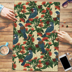 New Zealand Christmas Puzzle Romantic Tui Birds on Pohutukawa - Ivory - Aussie Hoodie