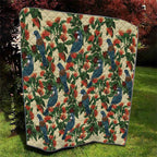 New Zealand Christmas Quilt Romantic Tui Birds on Pohutukawa - Ivory - Aussie Hoodie