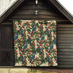 New Zealand Christmas Quilt Romantic Tui Birds on Pohutukawa - Ivory - Aussie Hoodie