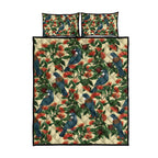 New Zealand Christmas Quilt Bed Set Romantic Tui Birds on Pohutukawa - Ivory - Aussie Hoodie