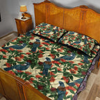 New Zealand Christmas Quilt Bed Set Romantic Tui Birds on Pohutukawa - Ivory - Aussie Hoodie