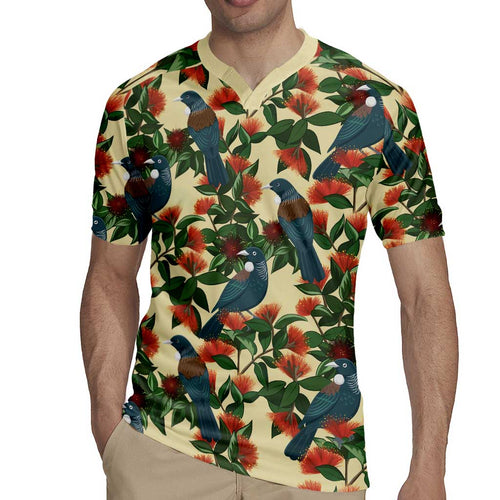 New Zealand Christmas Rugby Jersey Romantic Tui Birds on Pohutukawa - Ivory - Aussie Hoodie