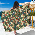 New Zealand Christmas Sarong Romantic Tui Birds on Pohutukawa - Ivory - Aussie Hoodie