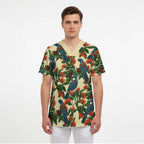 New Zealand Christmas Scrub Top Romantic Tui Birds on Pohutukawa - Ivory - Aussie Hoodie