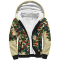 New Zealand Christmas Sherpa Hoodie Romantic Tui Birds on Pohutukawa - Ivory - Aussie Hoodie