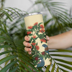 New Zealand Christmas Skinny Tumbler Romantic Tui Birds on Pohutukawa - Ivory - Aussie Hoodie