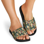 New Zealand Christmas Slide Sandals Romantic Tui Birds on Pohutukawa - Ivory - Aussie Hoodie