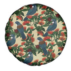 New Zealand Christmas Spare Tire Cover Romantic Tui Birds on Pohutukawa - Ivory - Aussie Hoodie