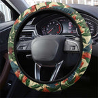 New Zealand Christmas Steering Wheel Cover Romantic Tui Birds on Pohutukawa - Ivory - Aussie Hoodie