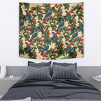New Zealand Christmas Tapestry Romantic Tui Birds on Pohutukawa - Ivory - Aussie Hoodie
