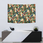 New Zealand Christmas Tapestry Romantic Tui Birds on Pohutukawa - Ivory - Aussie Hoodie