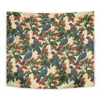 New Zealand Christmas Tapestry Romantic Tui Birds on Pohutukawa - Ivory - Aussie Hoodie