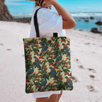 New Zealand Christmas Tote Bag Romantic Tui Birds on Pohutukawa - Ivory - Aussie Hoodie
