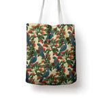 New Zealand Christmas Tote Bag Romantic Tui Birds on Pohutukawa - Ivory - Aussie Hoodie