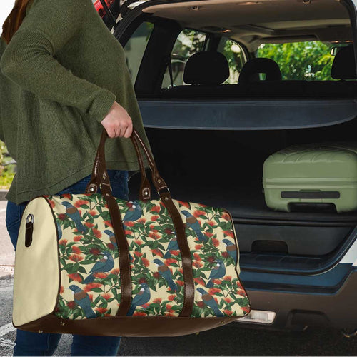 New Zealand Christmas Travel Bag Romantic Tui Birds on Pohutukawa - Ivory - Aussie Hoodie